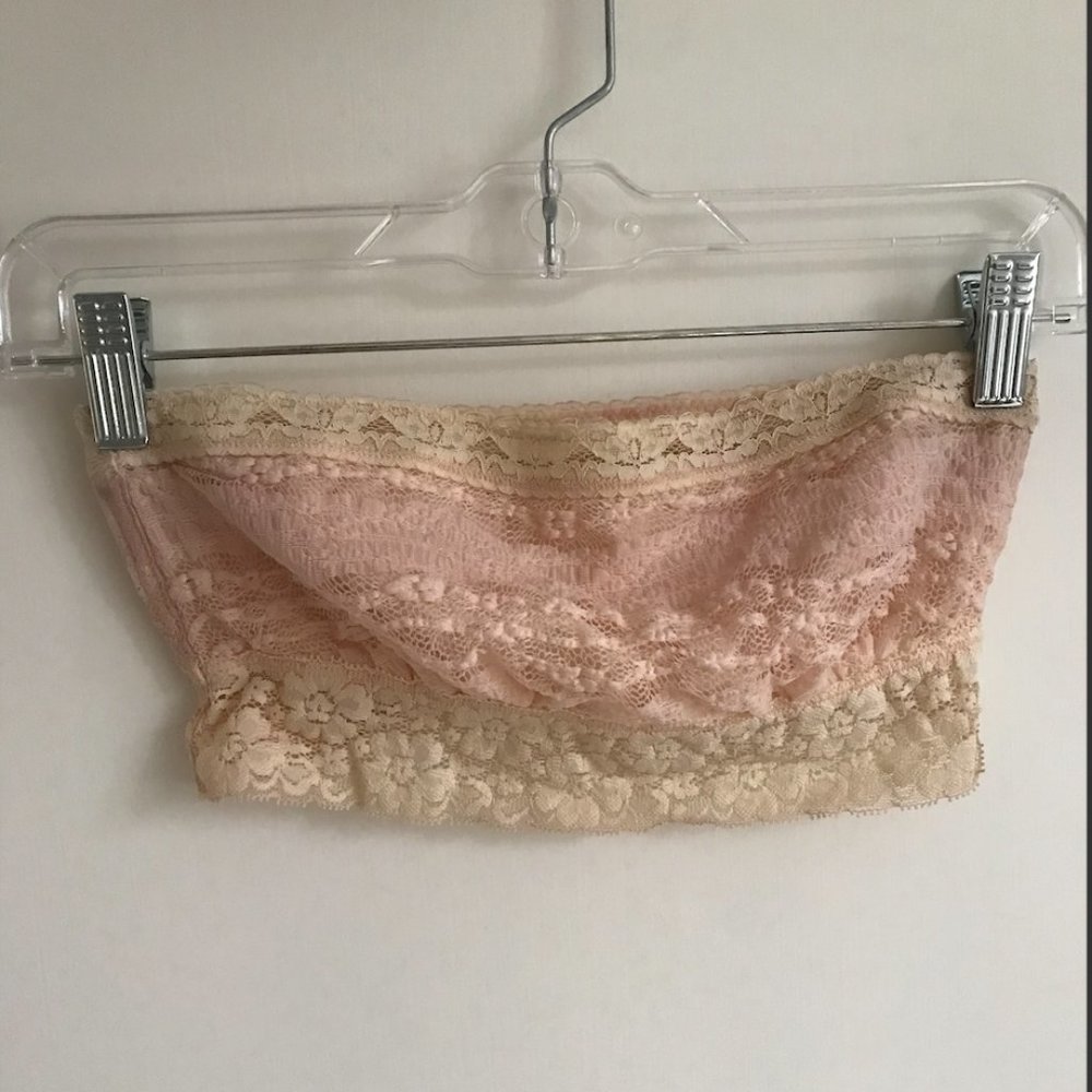 Free People Nude Lace Bandeau Top/Bralette